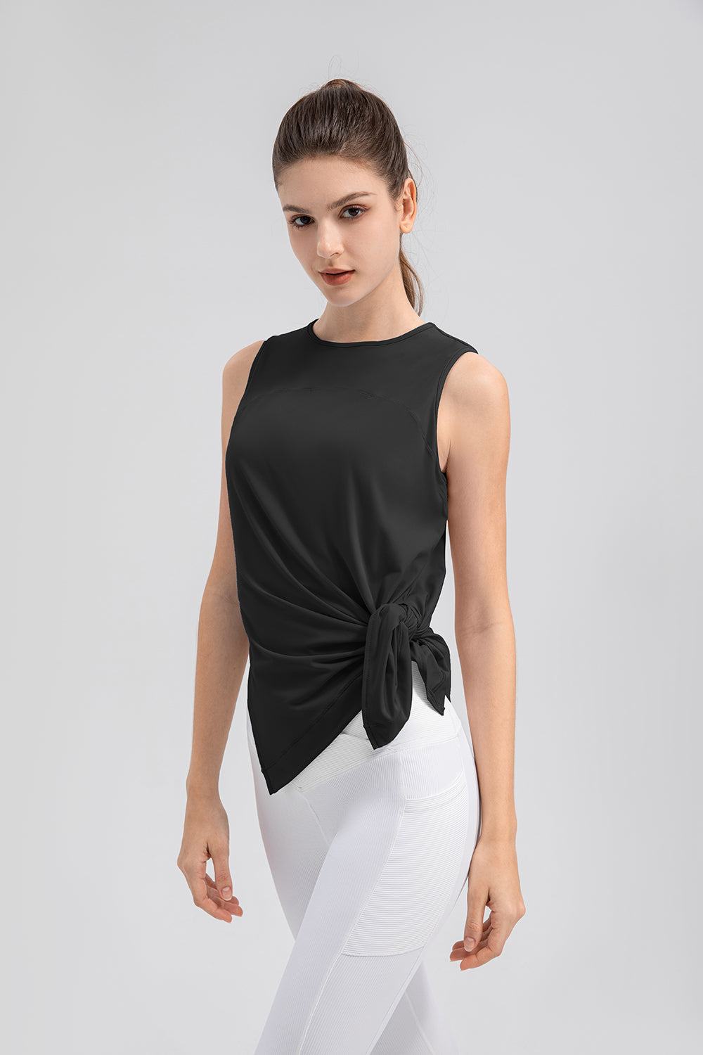 Slit Round Neck Tank - All Mine Now Clothing