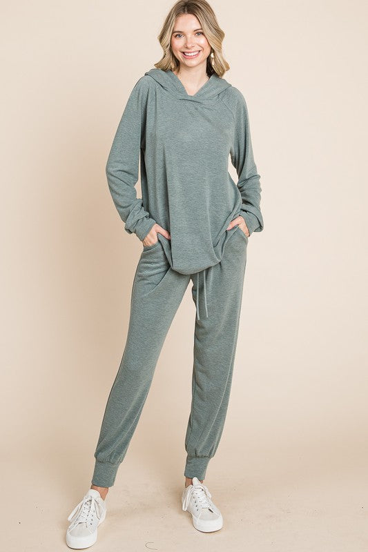 Super Lady Full Size Long Sleeve Hoodie and Tied Pants Set - All Mine Now Clothing