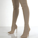 Point Toe Over Knee Stiletto Boots - All Mine Now Clothing