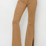 RISEN Bailey Full Size High Waist Side Slit Flare Jeans Trendsi