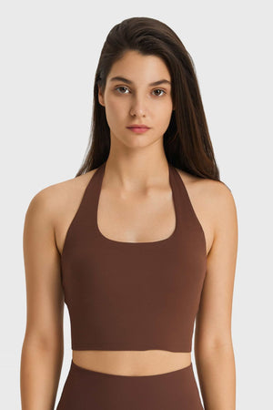 Millennia Breathable Halter Neck Sports Bra - All Mine Now Clothing