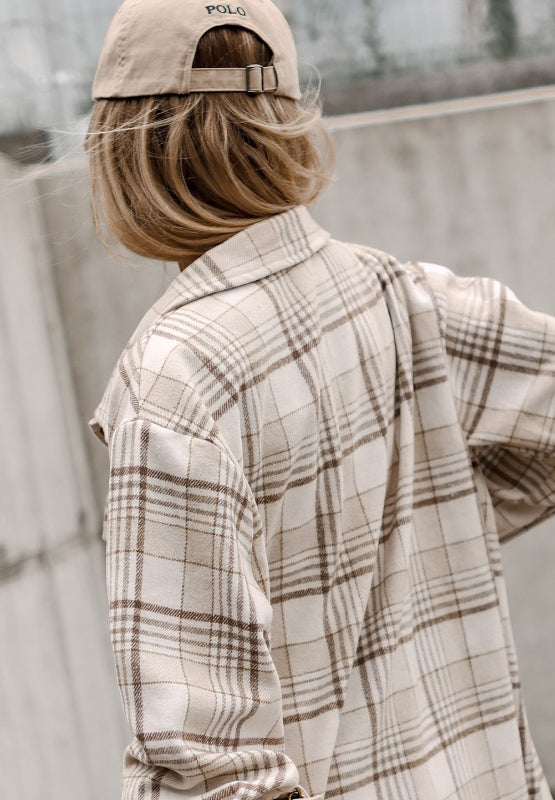 Plaid Removable Hood Button Up Shacket - All Mine Now Clothing