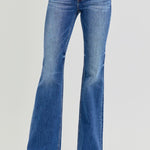 RISEN Full Size Low Rise Flare Jeans with Pockets - All Mine Now Clothing