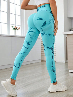 Printed High Waist Active Leggings - All Mine Now Clothing