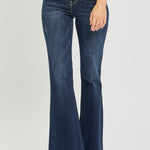 RISEN High Waist Raw Hem Flare Jeans - All Mine Now Clothing