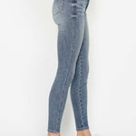 Judy Blue Full Size Tummy Control Contrast Wash Skinny Jeans Trendsi