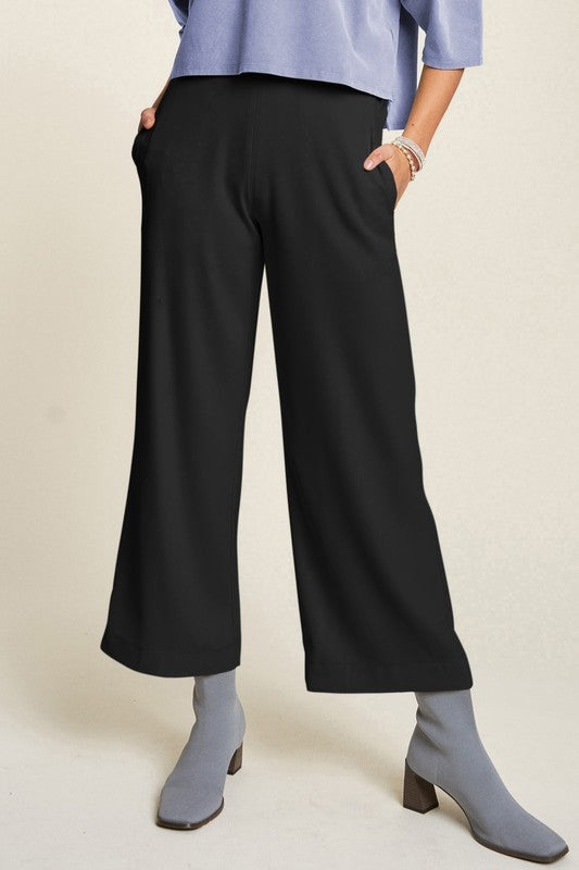 Davi & Dani Wide Leg Mid-Rise Pants - All Mine Now Clothing