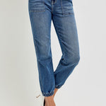 RISEN Full Size High Rise Ankle Jogger Jeans Trendsi