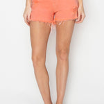 RISEN Full Size High Waist Ripped Denim Shorts Trendsi