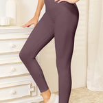 Double Take Wide Waistband Sports Leggings - All Mine Now Clothing