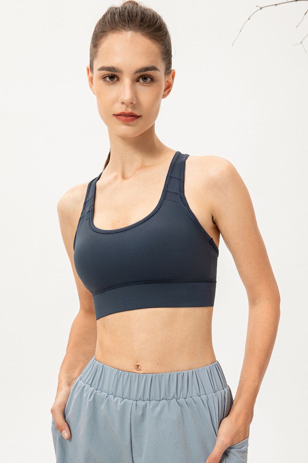 Scoop Neck Long Sports Bra - All Mine Now Clothing