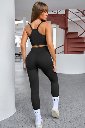 Tank Cropped Active Top and Pants Set - All Mine Now Clothing