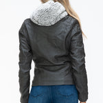 YMI Removable Faux Layered Multi-Pocket Jacket with Fuzzy Hood - All Mine Now Clothing