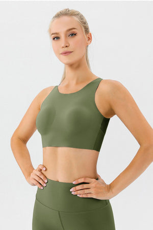 Round Neck Wide Strap Active Bra - All Mine Now Clothing