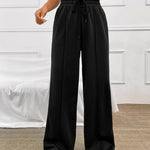 Honey Drawstring Elastic Waist Wide Leg Pants - All Mine Now Clothing