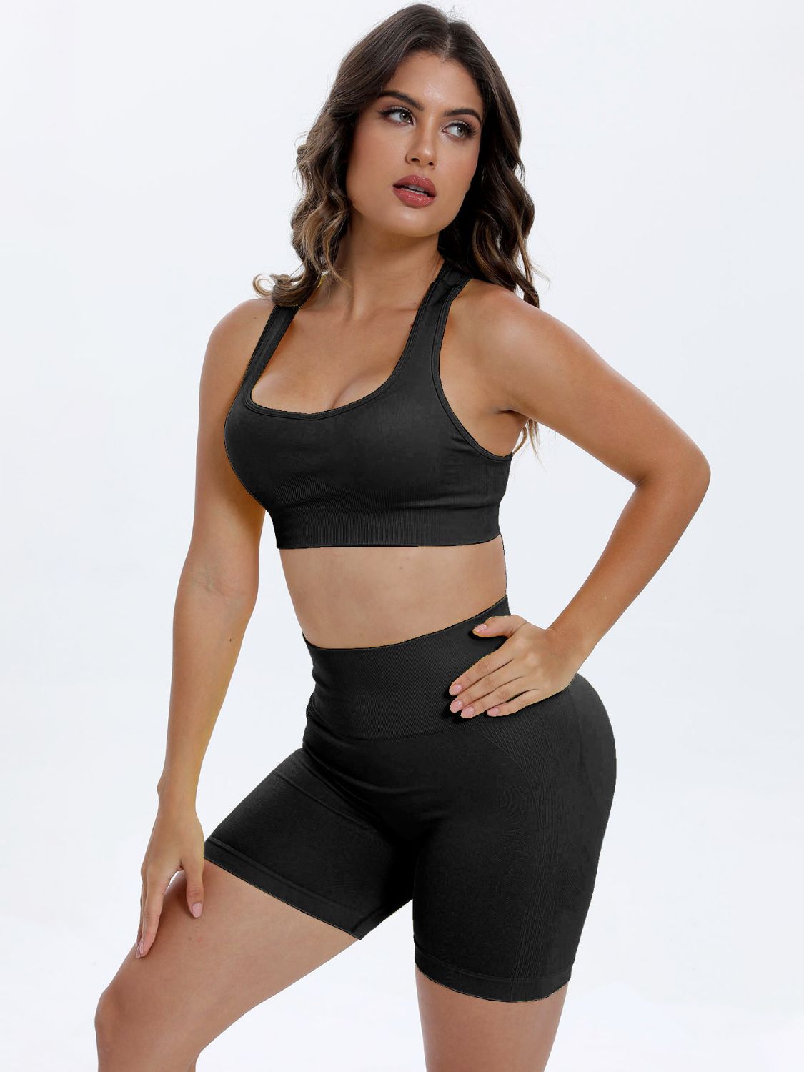 Scoop Neck Wide Strap Top and Shorts Active Set - All Mine Now Clothing