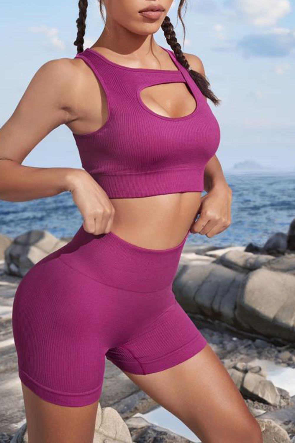 Cutout Two-Piece Sports Set - All Mine Now Clothing