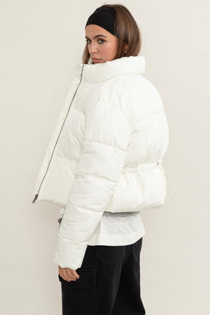 HYFVE Quilted Back Drawstring Puffer Jacket Trendsi