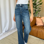 RFM Full Size High Rise Tummy Control Wide Leg Jeans Trendsi