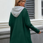 Drawstring Long Sleeve Hooded Jacket - All Mine Now Clothing