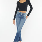 Kancan High Rise Wide Waistband Slim Straight Jeans Trendsi