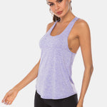 Full Size Scoop Neck Wide Strap Active Tank - All Mine Now Clothing