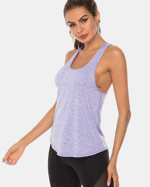 Full Size Scoop Neck Wide Strap Active Tank - All Mine Now Clothing