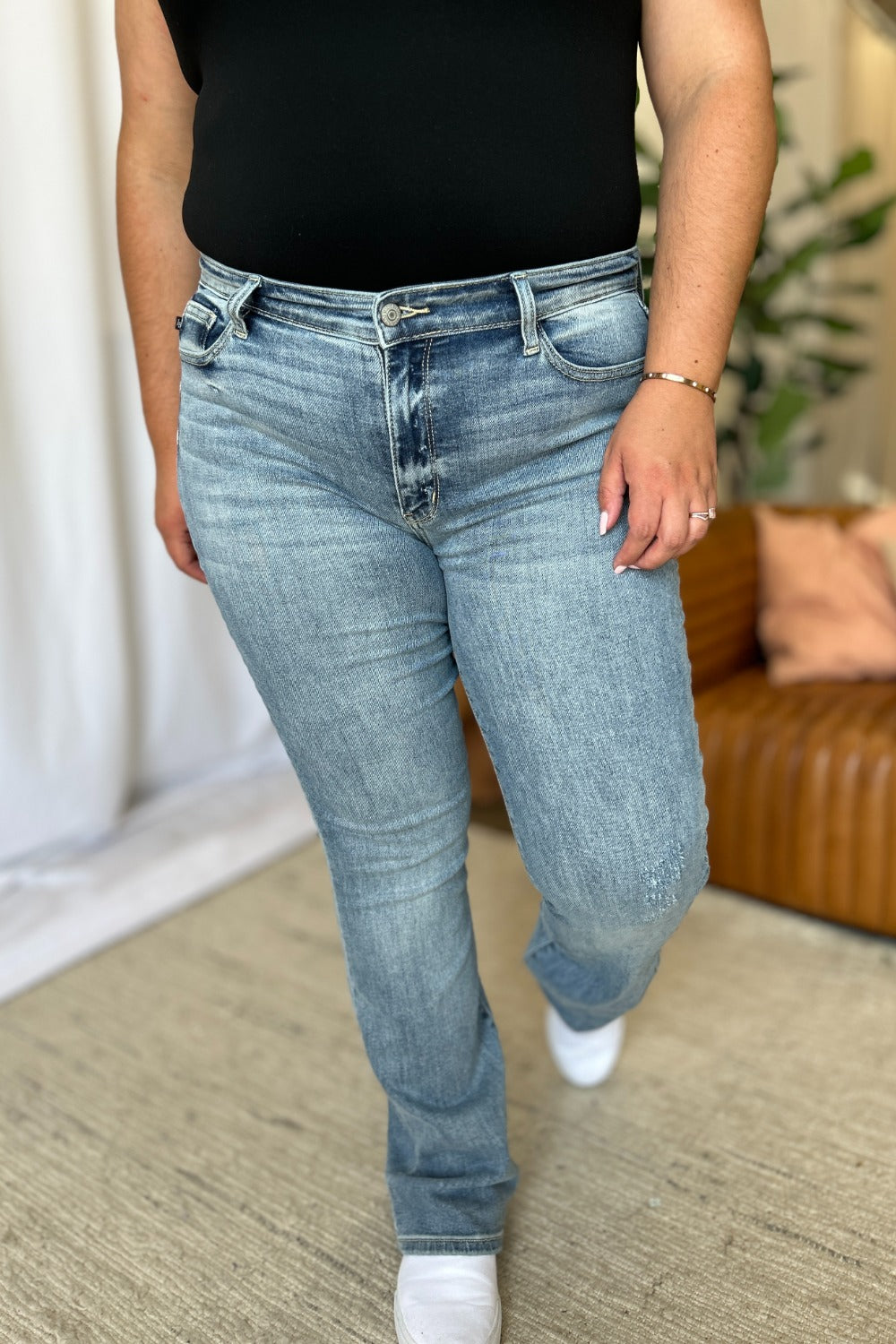 Judy Blue Full Size Medium Rise Bootcut Jeans - All Mine Now Clothing