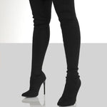 Point Toe Over Knee Stiletto Boots - All Mine Now Clothing