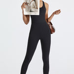 Crisscross Back Wide Strap Active Jumpsuit - All Mine Now Clothing