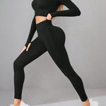 Mock Neck Long Sleeve Top and Leggings Active Set - All Mine Now Clothing