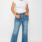 bytos Full Size Cat's Whiskers Mid Rise Bootcut Jeans Trendsi