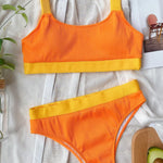 Color Block Scoop Neck Bikini Set - All Mine Now Clothing