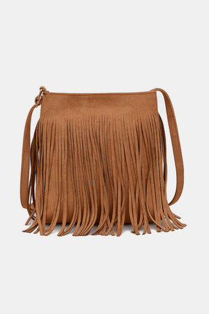 Suede Fringe Shoulder Bag - All Mine Now Clothing