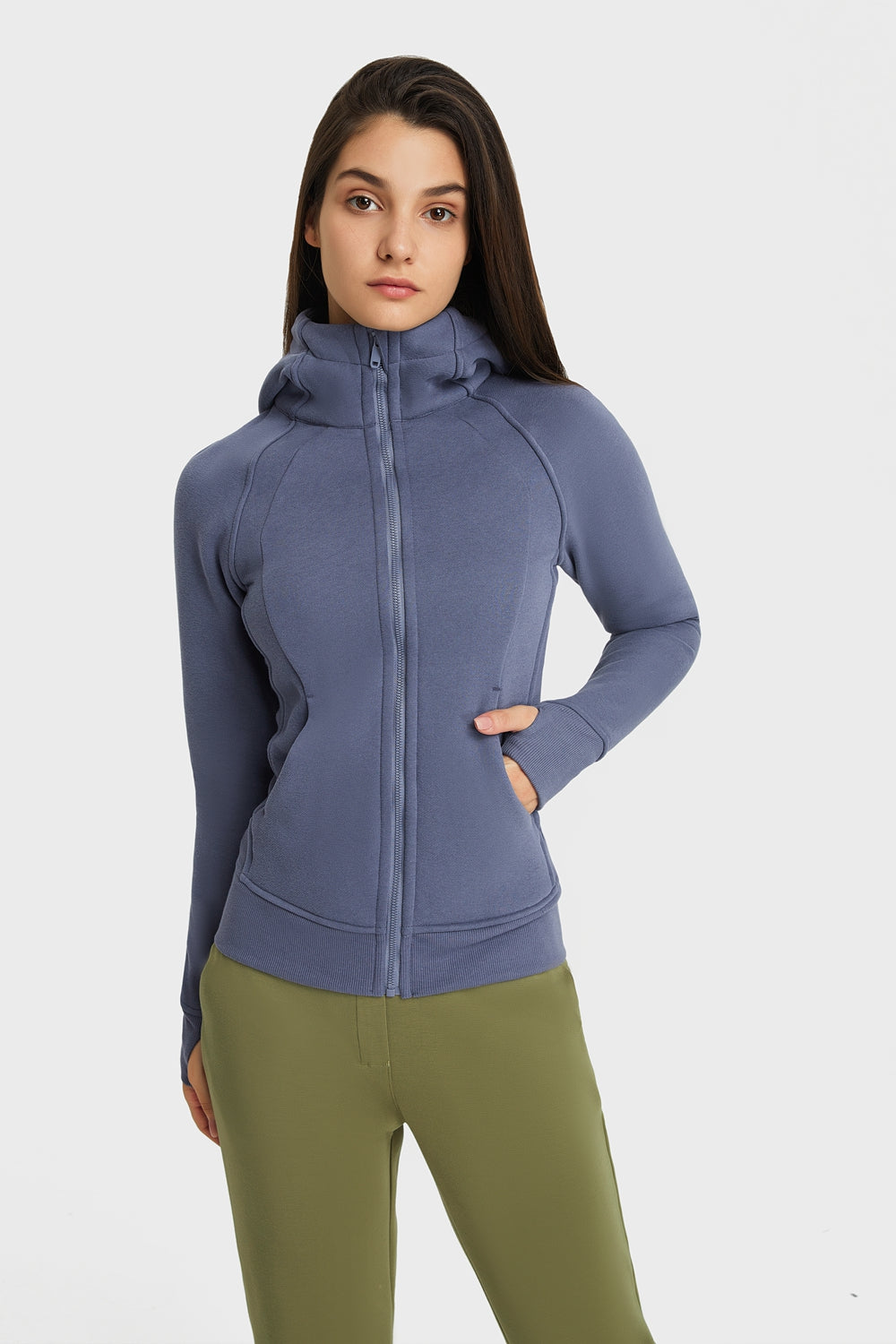 Millennia Zip Up Seam Detail Hooded Sports Jacket - All Mine Now Clothing