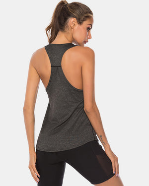 Full Size Scoop Neck Wide Strap Active Tank - All Mine Now Clothing