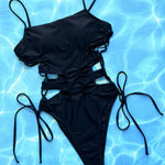 Cutout Lace-Up Spaghetti Strap One-Piece Swimsuit - All Mine Now Clothing