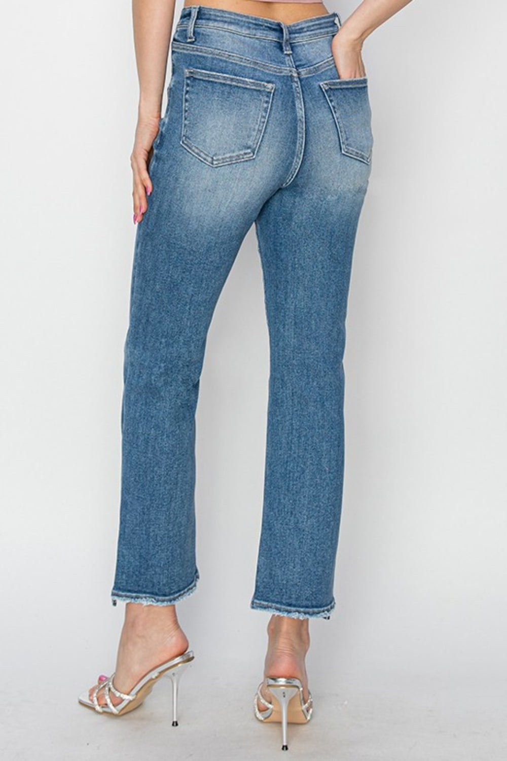 RISEN High Rise Slim Straight Jeans - All Mine Now Clothing