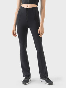 Millennia Zipper Detail High Waist Active Pants - All Mine Now Clothing