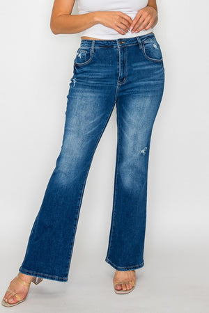 bytos Full Size High Rise Bootcut Jeans with Pockets - All Mine Now Clothing