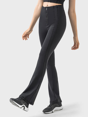 Millennia Zipper Detail High Waist Active Pants - All Mine Now Clothing