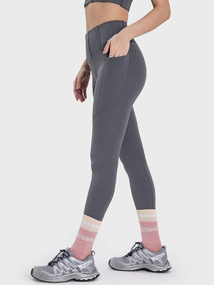 Millennia Pocketed High Waist Active Leggings - All Mine Now Clothing