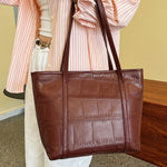 Textured PU Leather Handbag - All Mine Now Clothing