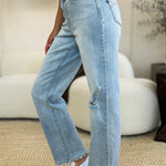 Judy Blue Full Size High Waist Distressed Straight Jeans - All Mine Now Clothing