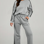 Round Neck Long Sleeve Top and Pants Active Set - All Mine Now Clothing