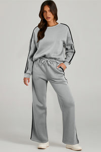 Round Neck Long Sleeve Top and Pants Active Set - All Mine Now Clothing