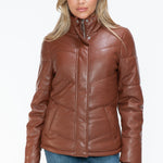 Snobbish Pocketed Zip Up Turtleneck Puffer Jacket - All Mine Now Clothing