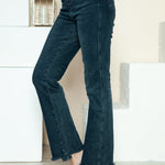 Judy Blue Full Size Button Fly Hem Destroy Straight Jeans Trendsi