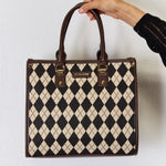 David Jones Argyle Pattern PU Leather Handbag - All Mine Now Clothing