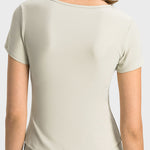 Millennia Notched Short Sleeve Active T-Shirt - All Mine Now Clothing